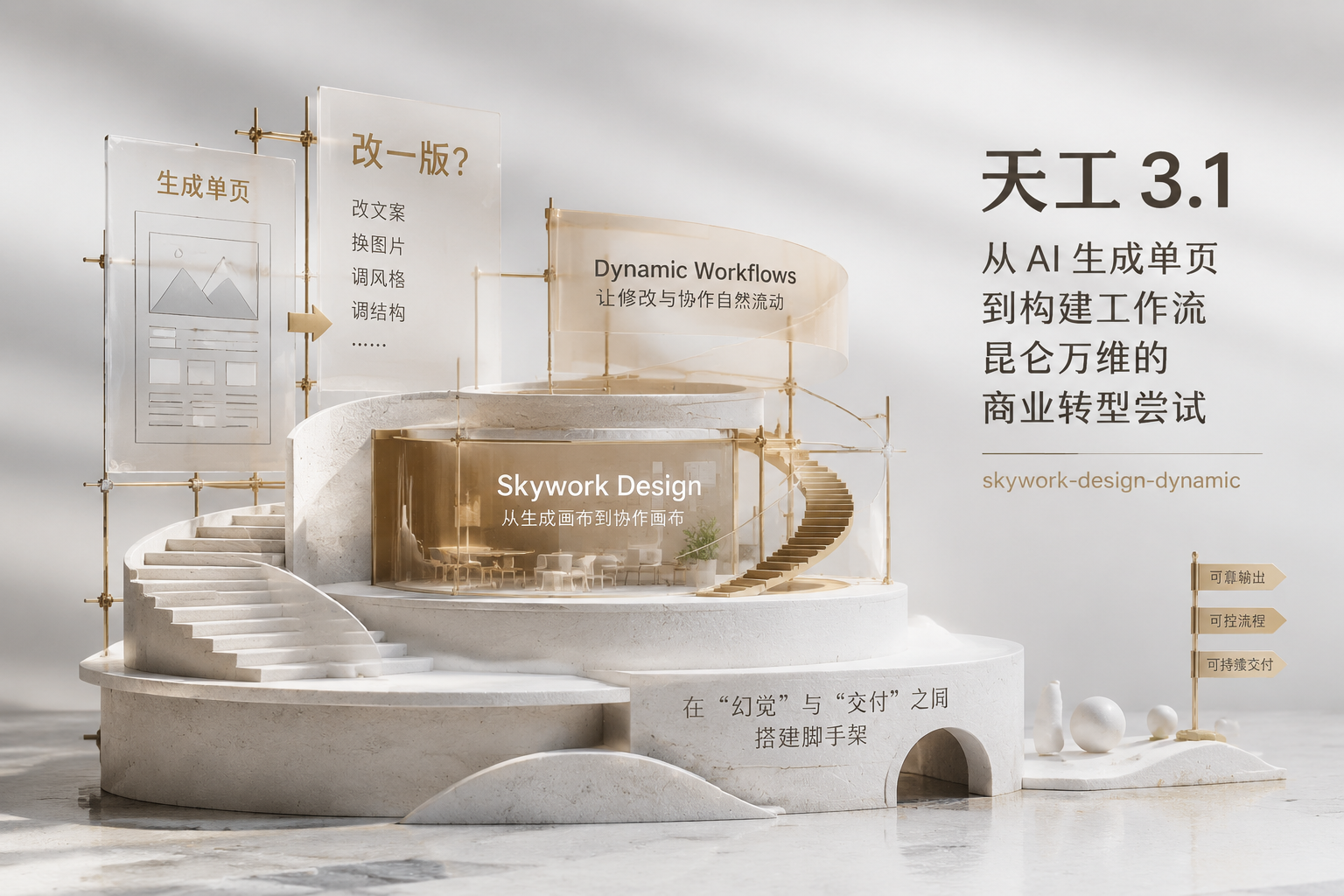 天工3.1：从AI生成单页到构建工作流，昆仑万维的商业转型尝试